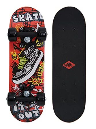 Schildkröt Mini-skateboard 17", Cm, Mm, Diseño:, Tabla De Madera 43 X 13 Ruedas Plástico 50 30 Juventud Unisex, Multicolor, 17