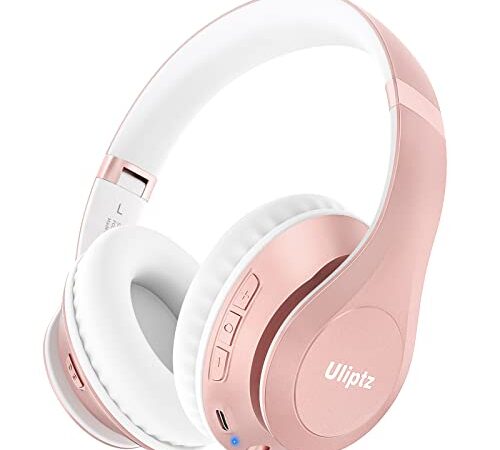 Uliptz Auriculares inalámbricos Diadema, 65H Tiempo de Juego Auriculares Bluetooth HiFi con Micrófono, 6 Modos de Sonido EQ Auriculares Bluetooth Diadema, Audifonos Bluetooth 5.3 para PC/Teléfono