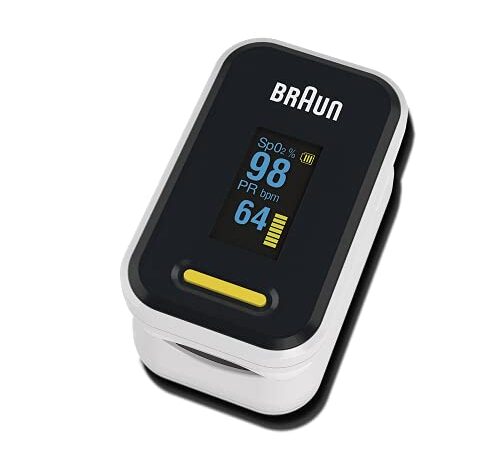 Braun Oxímetro de pulso 1 de (saturación de oxígeno, nivel de oxígeno en sangre, precisión clínica, dispositivo médico certificado) YK-81CEU