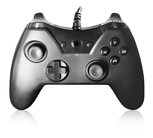 HARIKIKI Mando Xbox One con Cable, Wired USB Joystick PC Gamepad para Microsoft & Windows Vista/XP/7/8/10/11, Controlador Xbox One S, Xbox One X/Xbox Series x Controller (Black)