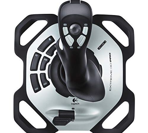 Logitech G Extreme 3D Pro Joystick, Control de Timón con Eje de Torsión, 12 Botones Programables, Selector de Vista 8 Vias, Base Sólida, Disparador de Acción Rápida, USB, PC - Negro/Plata