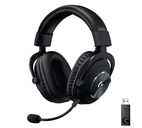 Logitech G PRO X Auriculares Inalámbricos LIGHTSPEED para Gaming, Micrófono Blue VO!CE, Controladores PRO-G de 50 mm, DTS: Sonido Envolvente X 2.0, Espuma Viscoelástica, Batería de 20 Horas, Negro