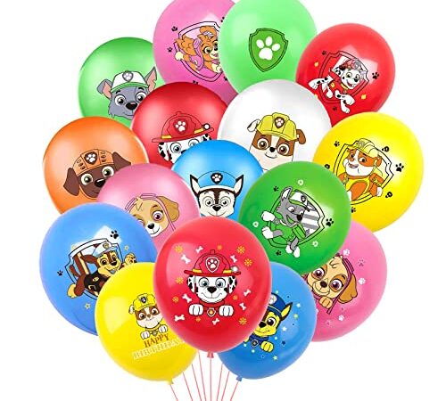 Paw Dog Patrol Balloons, Rosy Fate 50Pcs Globos de Cumpleaños Anime, Globos Patrull Canina, Globo Emoticono, per Decoracion de Cumpleaños Niño y Niña, Baby Shower