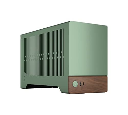 Fractal Design Terra Jade - Wood Walnut Front Panel - Small Form Factor - mITX Gaming Case – PCIe 4.0 Riser Cable – USB Type-C - Anodized Aluminum Panels