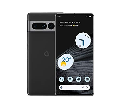 Google Pixel 7 Pro - Teléfono móvil 5G Android libre con teleobjetivo, objetivo gran angular y batería de 24 horas de duración - 128 GB, Obsidiana