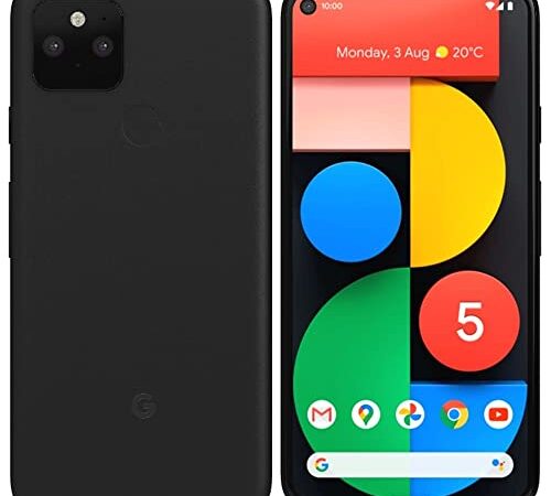 INSAEIGY Google Pixel 5-5G Android Phone - Water Resistant - Unlocked Smartphone with Night Sight and Ultrawide Lens - Just Black (Reacondicionado)