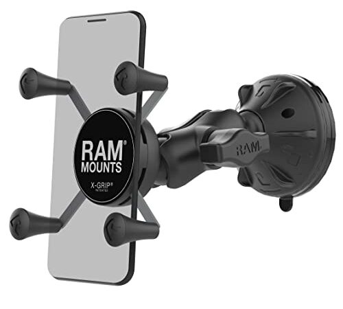 RAM Mount RAP-B-166-2-A-UN7U - Soporte (Teléfono móvil/Smartphone, Bicicleta/Coche, Barco, Scooter, Yate, Negro, Soporte pasivo, Compuesto, Acero Inoxidable, Ventosa)