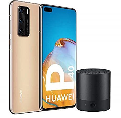 Huawei P40 Pro 5G - Smartphone de 6,58" OLED (8GB RAM + 256GB ROM, Cámaras Leica (50+40+12+TOF), zoom 50x, Kirin 990 5G, 4200 mAh, EMUI 10 HMS) oro + CM510 [Versión ES/PT]
